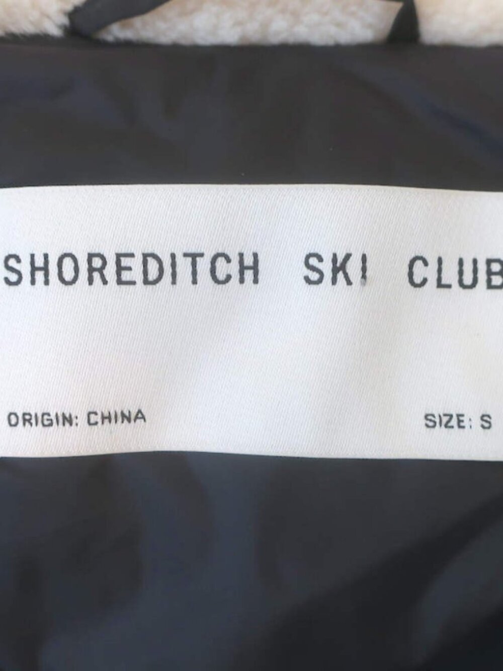 Shoreditch Ski Club Maya Shearling Puffer Jacket Cream/Black Size Small - Picture 8 of 10